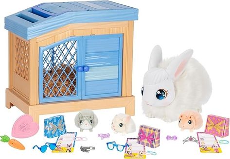 Amazon.com: Little Live Pets Mama Surprise - Bunny| Feed & Nurture Mama. Magically Has 3 Babies! Interactive Mama Bunny & Hutch Playset. 20+ Sounds & Reactions. Dress Babies with Accessories. for Kids Ages 4+ : Toys & Games Kids Outfits Daughters, Bunny Hutch, Toy Playsets, Little Live Pets, Surprise Box Gift, Heart Lights, 3rd Baby, Baby Bunnies, Surprise Gifts