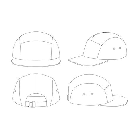 Cap Sketch Design, Cap Tattoo Hat, Hat Design Ideas, Hoodie Mockup Free, Design Ideas Drawing, Cap Template, Cap Illustration, Cap Drawing, Pola Topi