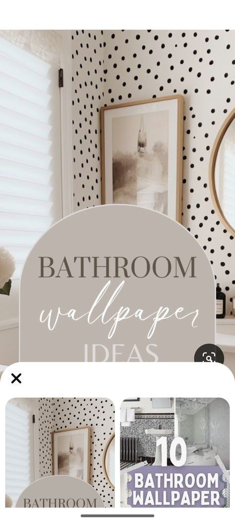 Wallpaper Bathroom Black And White, Toilet Decor Wallpaper, Cool Wallpaper For Bathroom, Magnolia Home Wallpaper Bathroom, Small Bathroom Accent Wallpaper, Retro Half Bathroom Ideas, Cute Wallpaper For Bathroom, Modern Farmhouse Bathroom With Wallpaper, Neutral Wallpaper For Bathroom