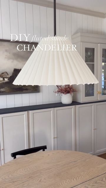 Amanda on Instagram: "I was looking at a very similar pendant light priced at 4x what I paid for this DIY version! Shout out to @withsarale who shared this super easy fluted shade pendant light idea (saved to her highlights)💛 I’m so in love! There’s a blog post on amandafontenot.com with sources and links! Click the link in my bio👆🏻 to read and/or save it for later! Follow my shop @amandamfontenot on the @shop.LTK app to shop this post! https://liketk.it/3QAXd #diningrooms #diy #homeimproveme Diy Fluted Lamp Shade, Fluted Lamp Shade, Fluted Pendant Light, Fluted Lamp, Pendant Lighting Over Dining Table, Amanda Fontenot, Lights Over Dining Table, Lamp Shade Pendant Light, Diy Pendant Light