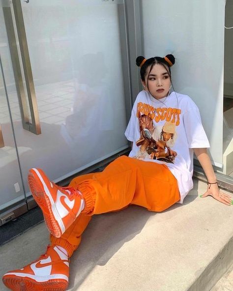 Orange Fits, Orange Outfit, Tomboy Outfits, Tomboy Style Outfits, Streetwear Fashion Women, Swaggy Outfits, Sporty Outfits, Teenage Fashion Outfits, Swag Outfits