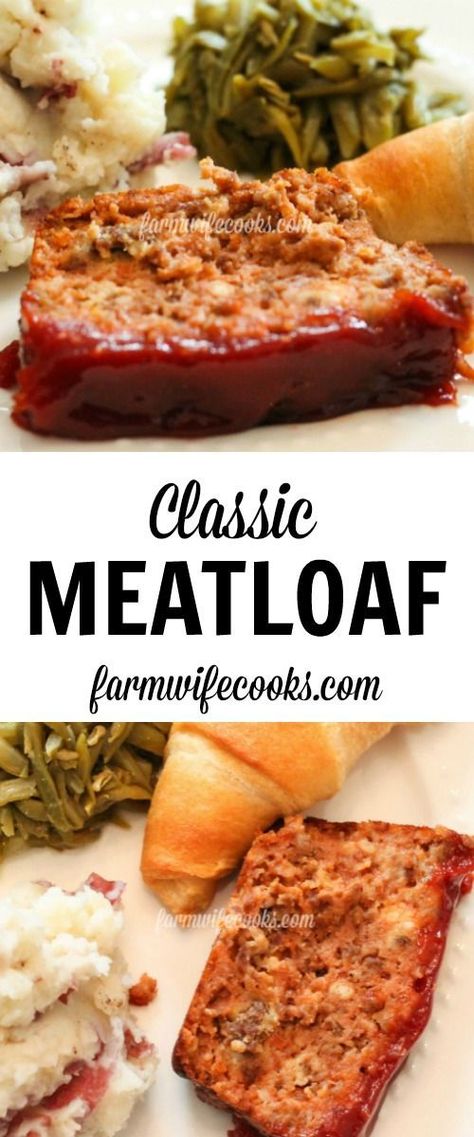 Are you looking for a tried and true Classic Meatloaf recipe? This recipe is comfort food at it's finest! #Meatloaf #ComfortFood Meatloaf Recipes Easy Beef, Meatloaf Recipes Food Network, Quick Meatloaf Recipes, Beef Meatloaf Recipes, Crockpot Meatloaf Recipes, Meatloaf Recipes Healthy, Meatloaf Recipes Pioneer Woman, Turkey Meatloaf Recipes, Classic Meatloaf Recipe