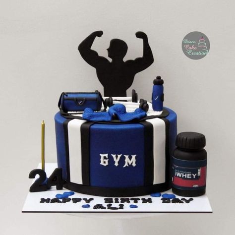 Fitness Cake, Gym Cake, 18th Birthday Decorations, Birthday Cake For Husband, Cake For Husband, Cupcake Cake Designs, Birthday Collage, 30th Bday, Birthday Cakes For Men