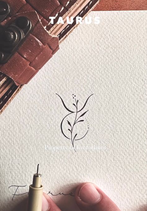 Dainty Taurus Tattoo For Women, Taurus Tattoo For Women Zodiac, Taurus Flower Tattoo, Taurus Tattoo Designs, Taurus Flower, Taurus Symbol Tattoo, Taurus Symbol, Taurus Symbols, Taurus Tattoo