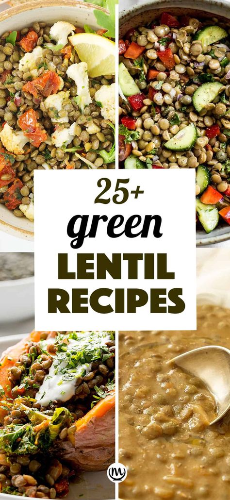 Mediterranean Lentil Recipes, Green Lentil Recipes Easy, Lentil Side Dish, Souper Sunday, Bean Protocol, Lentil Dinner, Green Lentil Recipes, Legume Recipes, Green Lentil Soup