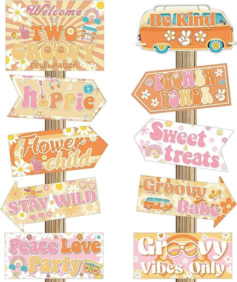 60s Party Themes, Groovy Party Decorations, Two Groovy Party, Hippie Birthday Party, Groovy Party, Two Groovy, Hippie Birthday, Hippie Party, Girl Birthday Decorations