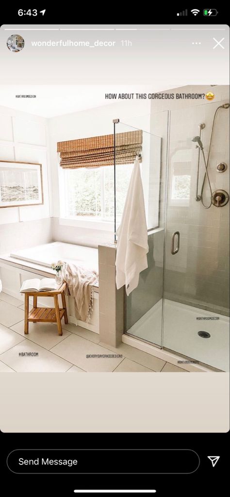 Master Shower With Half Wall, Half Shower Half Tub, Shower Attached To Tub, Pony Wall Between Shower And Tub, Tub Shower With Half Glass Wall, Shower Tub Separate, Half Wall Shower Next To Tub, Wall Between Shower And Tub, Half Shower Glass Door Tub