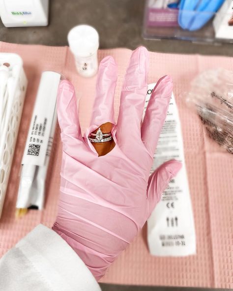 Glove Ripped By Ring, Gloves Ripped By Ring, Ring Ripping Through Gloves, Cute Nursing Aesthetic, Aesthetic Nurse Instagram, Sterile Processing Tech Aesthetic, Rich Nurse Aesthetic, Patient Care Technician Aesthetic, Nursing School Aesthetic Vision Board