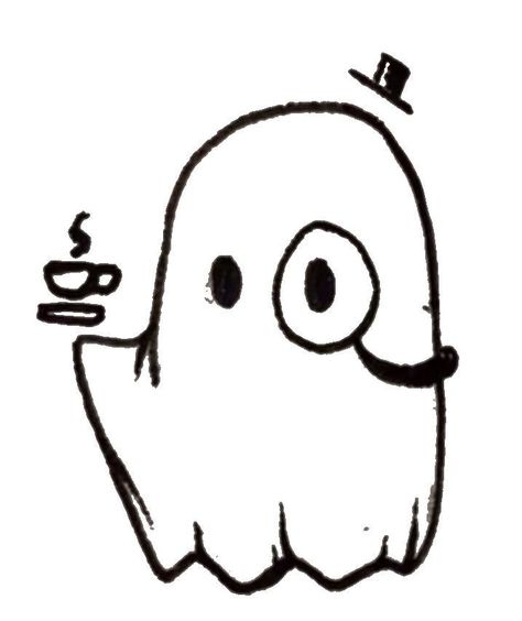 Cute Ghost Doodles, Ghost Doodles, Line Doodles, Bunny Tattoos, Ghost Tattoo, Doodle Art Journals, Spooky Tattoos, Easy Doodle Art, Art Tools Drawing