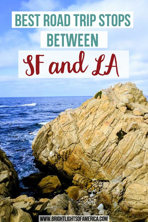 Make time for these 11 must-see road trip stops between San Francisco and Los Angeles. California road trip | visit California | SF to LA | California road trip stops | San Francisco | Santa Cruz | San Francisco | Monterey | Carmel-by-the-Sea | Big Sur | Bixby Bridge | Heasrt Castle | Cambria | Pismo Beach | San Luis Obispo | Solvang | Los Angeles Pch Road Trip, Road Trip Stops, Pacific Coast Road Trip, California Coast Road Trip, Bixby Bridge, West Coast Travel, Cali Trip, Visit Los Angeles, California Road Trip