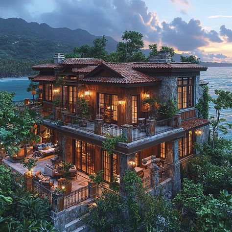 Embark on an island paradise journey with this Craftsman-style Island Hideaway in tropical Fiji, spanning 7,000 sqft. The vivid dawn light and color grading create a luxurious tapestry, enhancing the texture-rich design against an ocean backdrop. Let this AI-rendered masterpiece fuel your design imagination and tropical living dreams. Can you sense the ocean whispers or feel the warmth of the dawn light? Share your impressions! 🌴🏡 #DreamHomeInspiration #LuxuryInteriors #CraftsmanStyle #IslandHideaway #FijiIslands #DawnLight #LuxuryLiving #LuxuryDesign #LuxuryLifestyle #HomeGoals #InspiringHomes #LuxuryTravel Craftsman Island, Island House Tropical, Modern Villa Exterior, Ocean Backdrop, Island Mansion, Preppy House, Athletic Chic, Pretty Furniture, Rich Design