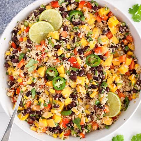 BROWN RICE AND QUINOA SALAD (SOUTHWESTERN STYLE) Brown Rice And Quinoa Recipe, Brown Rice And Quinoa, Rice And Quinoa, Southwestern Salad, Rice Salad Recipes, Brown Rice Salad, Quinoa Rice, Brown Rice Recipes, Kitchen Magic