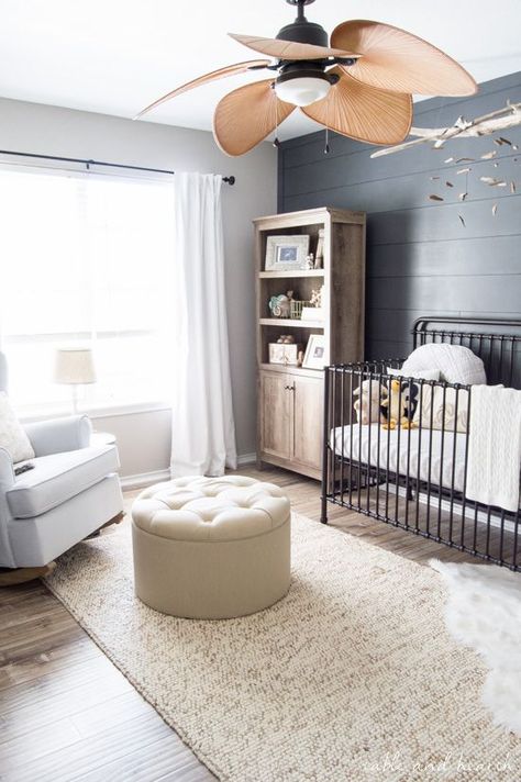 Such a beautiful coastal gender neutral nursery!! www.tableandhearth.com