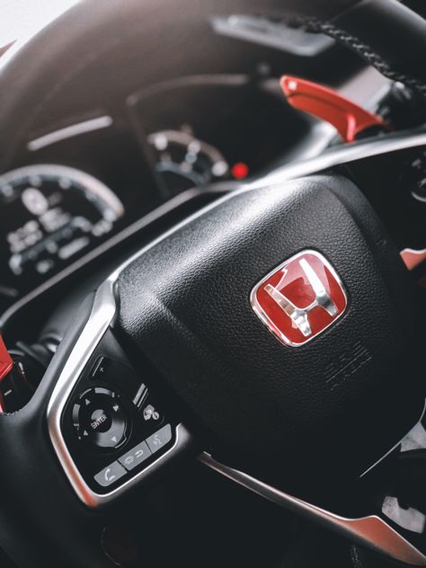 #hondacivic #hondajdm #steeringcloseup #civictypeR Civic Fc, Hatchbacks, Civic Type R, Honda Civic Ex, Honda Civic Type R, Driving Photography, Honda Logo, Honda Fit, Drift Cars