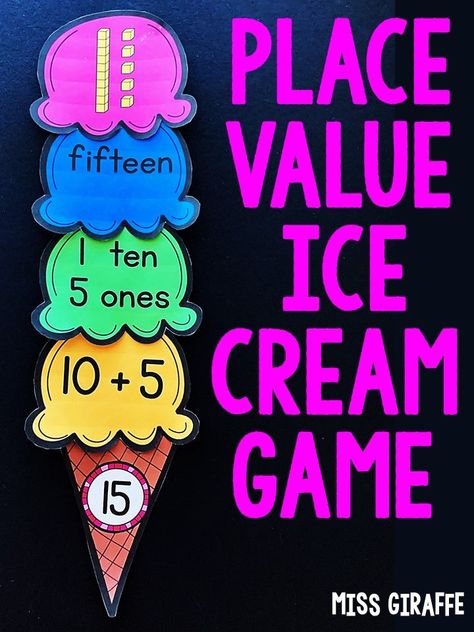 First Grade Place Value, Place Value Games, Place Value Activities, Mathematical Equations, Math Place Value, Math Crafts, Math Intervention, Math Strategies, Teaching First Grade