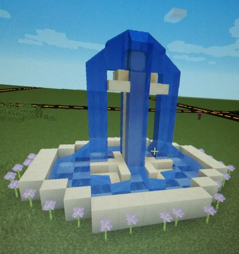 Minecraft easy fountain!!😁 Water Fountain, Park Slide, Minecraft, Water