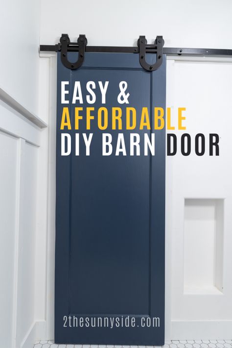 Hexagon Bathroom Floor, Diy Barn Door Cheap, Making Barn Doors, Barn Door Installation, Installing Shiplap, House Addition, Bifold Barn Doors, Diy Barn, Barn Door Handles