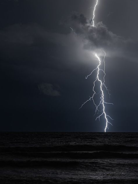 Aesthetic Thunder, Overcast Beach, Lightning Aesthetic, Thunder Wallpaper, Let The Sky Fall, Widget Backgrounds, Lightning Images, Pictures Of Lightning, Leafless Tree