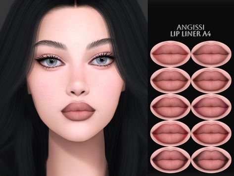 Sims 4 Makeup, Sims 4 Hair Male, Female Lips, Sims 4 Tsr, Sims 4 Cas Mods, The Sims 4 Skin, Makeup Cc, Pelo Sims, Alt Makeup