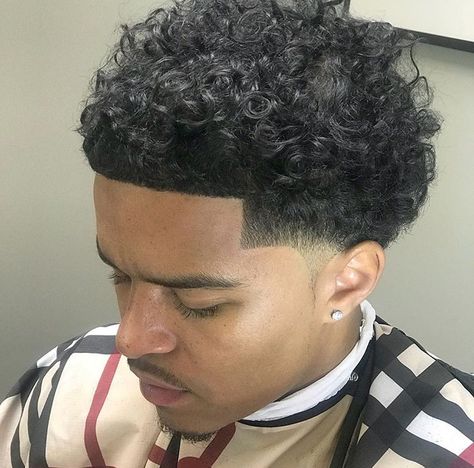 Low Taper Medium Hair Men, Curly Hair Line Up Men, Temple Fade Curly Hair, Tape Up Haircut Men, Tapered Hairline Curly Hair, Temp Fade Curly Hair, High Taper Curly Hair, Curly Hair Mid Taper, Short Curly Taper