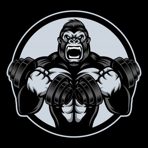 Gorilla Wallpaper, Gorilla Gym, Hipster Icons, Resources Icon, Gorillas Art, Gorilla Tattoo, Blend Tool, Gym Wallpaper, Gym Art