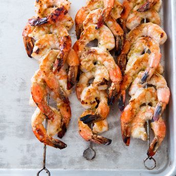 Charcoal-Grilled Shrimp Skewers | America's Test Kitchen Broiled Shrimp, Flavorful Shrimp, Grilled Shrimp Skewers, Shrimp Sauce, Grilled Shrimp Recipes, Marinated Shrimp, Lime Shrimp, Shrimp Skewers, America's Test Kitchen Recipes