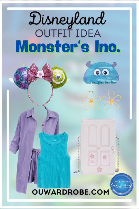 Monsters, Inc. vibes for your Disney day! This outfit works in both Disney World and Disneyland as both parks have plenty of Monster's Inc. elements! You can find more outfit inspo over on our blog! #MonstersIncStyle #DisneyOutfitIdeas #DisneyFashion" Disney Trip Surprise, Disney Character Outfits, Disney Bound Outfits Casual, What To Wear To Disney, Unique Outfit Ideas, Princess Inspired Outfits, Monster Inc Birthday, Family Disney Trip, Disney World Outfits