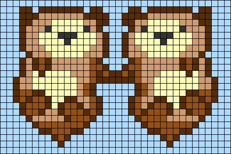 Cross Stitch Otter Pattern, Alpha Pattern Otter, Luna Moth Alpha Pattern, Pixel Art Otter, Otter Pixel Art, Cross Stitch Patterns Animals, Cross Stitch Patterns Free Printable Charts, Alpha Patterns Easy, Otter Cross Stitch