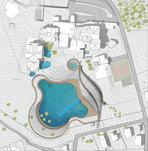 Spa Landscape Design, Wellness Interior Design Spa, Spa Building Design, Wellness Center Design Architecture, Wellness Center Plan, Spa Center Design, Spa Floor Plan, Wellness Spa Design, Spa Center Plan