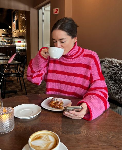 Looking for a fun project? Knit your own Pepper Sweater in your fave color combination💯 It’s so fun to experiment with different combinations, and we just loove this pink and red one. ⁠ ⁠ Did you know that we’ve graded this pattern for children now as well? Find the pattern for adults, juniors and kids on link in bio 👀⁠ ⁠ If you’re wondering, the yarn is @filcolana Peruvian Highland Wool in the colorways Bubblegum and Chinese Red❤️⁠ ⁠ ⁠ #mydreamknit #dreamknitters #knit #knitting #knitspo #kn... Colour Work Knitting, Red Yarn Knitting Pattern, Pink Red Sweater, Trendy Red Knitted Sweater, Red Winter Knitting Pattern, Handmade Winter Red Knitting Pattern, Red And Pink Knitted Sweater, Unique Knitting Patterns, Crochet Design Pattern