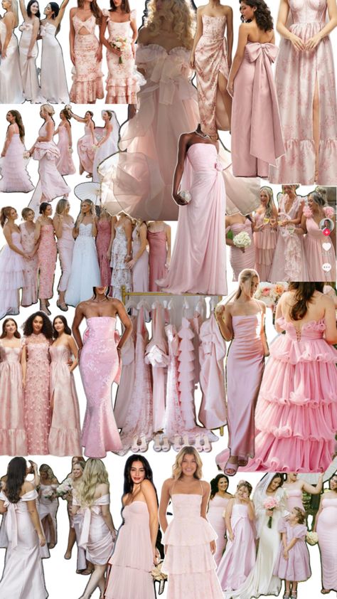 Wedding Entourage Gowns, Mismatched Blush Bridesmaid Dresses, Light Pink Bridesmaid Dresses, Blush Pink Bridesmaids, Blush Pink Bridesmaid Dresses, Floral Bridesmaid Dresses, Blush Bridesmaids, Loft Wedding, Bridesmaid Colors