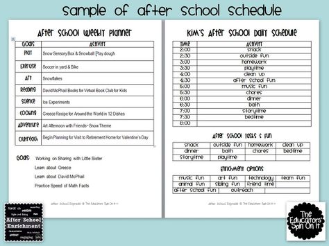 Printable Weekly Planner for Parents for School Ages After School Lesson Plans, After School Weekly, Preschool Management, School Weekly Planner, Lesson Plans Template, After School Schedule, Afterschool Program, Kids Routine, After School Care