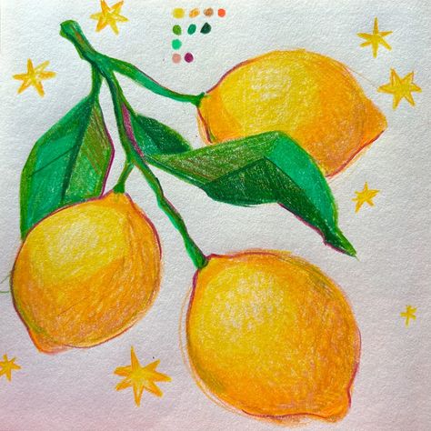 More sketchbook pages 🍋⭐️ When I don’t know what to draw I do lemons. These are just colored pencil. I haven’t had much time or motivation to do full illustrations so it’s been nice to just messily color in my sketchbook. Lemon Colored Pencil Drawing, Lemon Drawing, What To Draw, Colored Pencil Drawing, Sketchbook Pages, Pencil Drawings, Colored Pencils, Pencil, Lemon