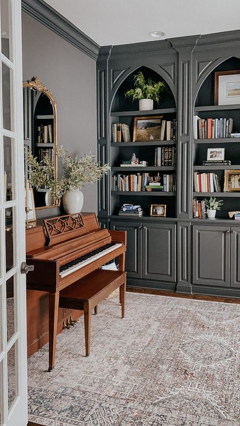 Home Library Rooms, Home Music Rooms, A Thoughtful Place, Kitchen Tour, Place Making, Library Room, Home Library Design, Patio Interior, Home Libraries