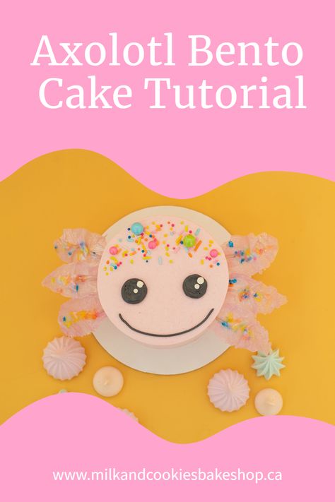 🍰 Dive into the cuteness overload with our Axolotl Bento Cake Tutorial from Milk & Cookies Bakeshop! 😍 This adorable cake is perfect for any occasion or just a fun activity at home. 🏠✨ Don't miss out! 🥳 Follow us for more! 🎉🥛 #AxolotlCake #BentoCakeTutorial #BakingFun Axolotl Cupcake Ideas, Axolotl Cake Ideas, Axolotl Birthday Party Ideas, Axolotl Birthday Cake, Axolotl Cake, Axolotl Birthday Party, Axolotl Party, Cake Decorating Inspiration, Purple Food Coloring