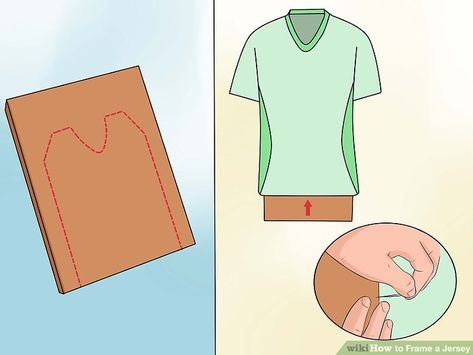 How to Frame a Jersey: 8 Steps (with Pictures) - wikiHow Jersey Frame Ideas Display Case, Shadow Box Jersey, Sports Jersey Display, Jersey Frame, How To Whiten Clothes, Football Jersey Frame, Woodworking Workshop Layout, Jersey Display Case, Baseball Bedroom