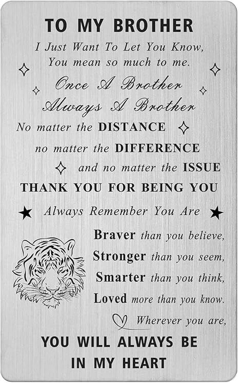 Amazon.com: LGQDYMZ Brother Birthday Card Gifts from Sister - Big Little Brother Gifts - Funny Brother Birthday Wedding Graduation Wallet Card Gifts : Clothing, Shoes & Jewelry Brother Birthday Quotes Special, Happy Birthday Younger Brother, Funny Brother Birthday, Happy Birthday Brother From Sister, Happy Birthday Brother Funny, Brother Birthday Gifts, Happy Birthday Little Brother, Happy Birthday Big Brother, Birthday Message For Brother