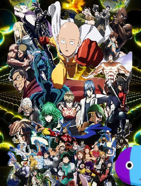 one punch man vs my hero academia One Punch Man Poster, Great Teacher Onizuka, Sci Fi Anime, Japan History, Man Wallpaper, More Wallpaper, Mad Scientist, Punch Man, Anime One