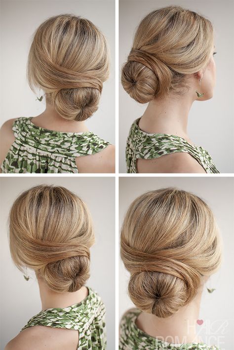 30 Buns in 30 Days - Day 29 - The wrapped bun - Hair Romance Bun Hairstyles For Women, Military Hair, Hairstyle Girl, Hair Donut, Hair Romance, Easy Bun, Easy Bun Hairstyles, Girl Hairstyle, Peinados Recogidos