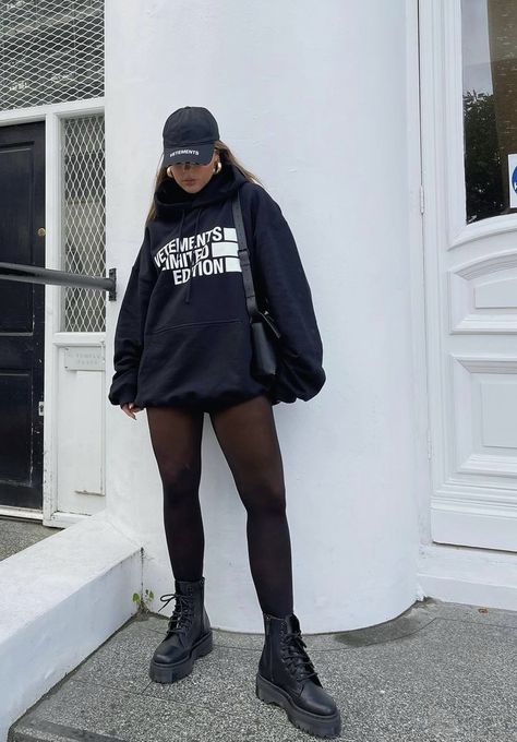 Ellie Beatrice Joslin, Hoodie Outfit Casual, Grunge Chic, Blurred Lines, Hoodie Outfit, Varsity Jacket, Dress Skirt, Leather Skirt, Casual Outfits