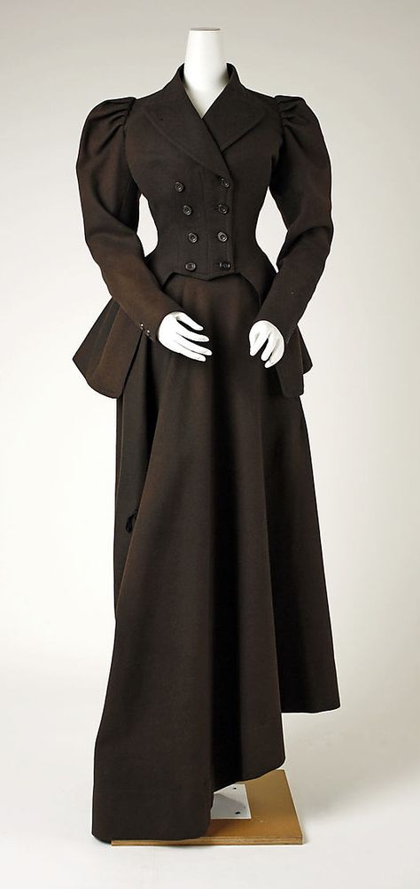 Riding Habit 1894, American, Made of wool Riding Habit, 1890s Fashion, Victorian Costume, Period Outfit, Costume Institute, Antique Clothing, Edwardian Fashion, Historical Costume, Historical Clothing