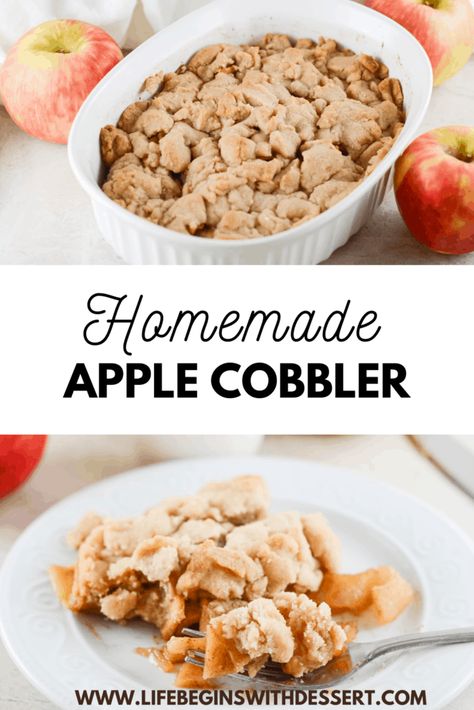 This easy and healthy Apple Cobbler recipe made with soft and gooey apples is the right way to start your fall. Pair this homemade apple cobbler with cinnamon for a perfect dessert with the family. Apple Cobbler With Fresh Apples, Apple Crisp Recipe Without Oats, Apple Cobbler Topping, Healthy Apple Cobbler, Homemade Apple Cobbler, Crisp Recipes, Easy Apple Crisp, Apple Cobbler Recipe, Desserts With Few Ingredients