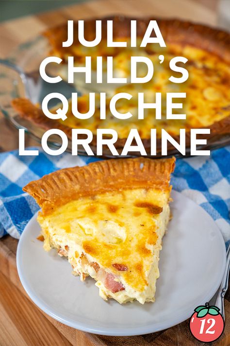 When you think of quiche, you might think of cheese (I know I do), but Julia’s Quiche Lorraine features no cheese at all. But don’t worry, you’re not going to miss it. She uses heavy cream and eggs instead to create a custard base that’s soft and silky and still so flavorful. Best Quiche Lorraine Recipe, Classic Quiche, Quiche Lorraine Recipe, Savory Breakfast Recipes, Julia Child Recipes, Special Occasion Food, 12 Tomatoes, French Cooking, Quiche Recipes