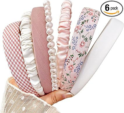 Cute Hairbands, Padded Headbands, Pink Flower Headband, Fashion Headbands, Plaid Headband, Vintage Headbands, Padded Headband, Cute Headbands, Wide Headband