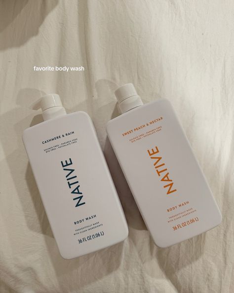 skincare/shower favs 🚿✨ body wash @native skin care @goodmolecules Sweet Peach, Dye Free, Clean Ingredients, Sulfate Free, Body Wash, Paraben Free Products, Body Care, Skin Care, Branding