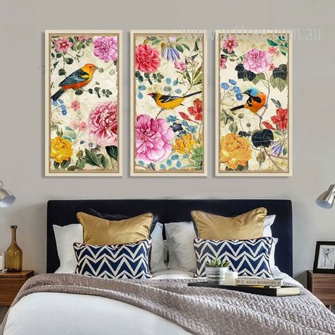 Long Canvas Painting Ideas Vertical, Budget Art, Vertical Wall Art, Wall Art Room Decor, Art Room Decor, Wall Art Room, Pretty Bedroom, Unique Sculptures, Floral Artwork