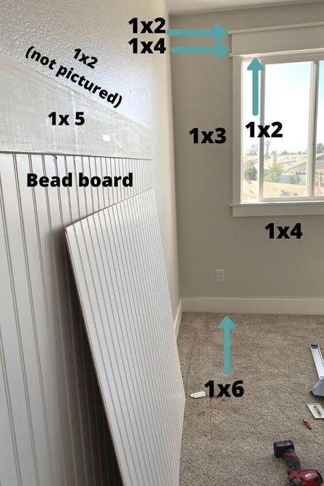 Girl's Nursery Makeover Pt. 1: Pink Bead Board | Hometalk Bead Board Board And Batten, Board And Batten Wall With Beadboard, Country Panelling, Bead Board With Ledge, How To Beadboard Walls, Bead Board And Shiplap Together, How To Hide Seams In Beadboard, Painted Beadboard Walls Bedroom, Beadboard Wall Tutorial