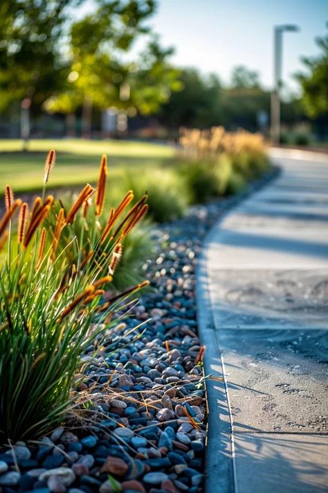 Water Wise Park Strip Ideas for Eco-Friendly Yards Parkstrip Landscaping Ideas, Parking Strip Landscaping, Water Saving Landscape, Zero Scape, Drought Resistant Landscaping, Water Wise Landscaping, Landscape Pavers, Urban Design Graphics, Backyard Balcony