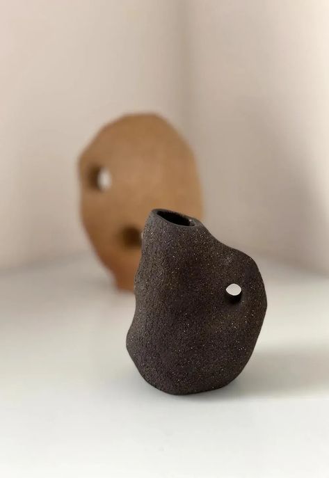 Abstract ceramic vessels and minimalist sculptures by Danish artist Katrine Blinkenberg | These Four Walls blog Ceramic Sculpture Abstract, Object Aesthetic, Ceramic Architecture, Ceramics Japanese, Clay Inspo, Danish Ceramics, Ceramic Vessels, Organic Ceramics, Asking For Help