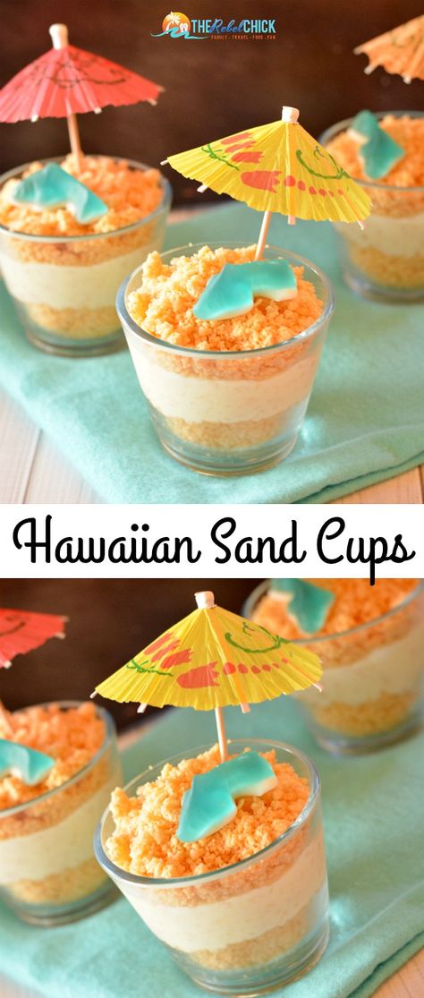 Beach Theme Desserts, Luau Desserts, Hawaiian Dessert Recipes, Hawaiian Party Food, Hawaii Birthday Party, Beach Dessert, Luau Party Food, Hawaiian Desserts, Luau Food